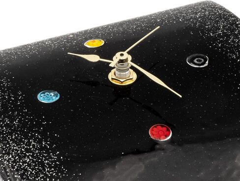 ساعة حائط Sospiri Venezia آلية صامتة من زجاج مورانو مزينة بالمورين وهدية أوراق الذهب مصنوعة يدويًا في إيطاليا (10x30) in Kuwait