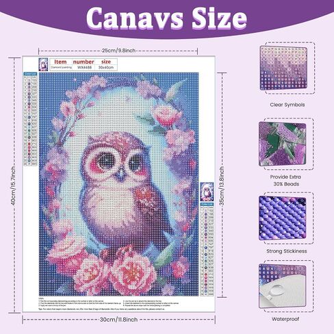 AIRDEA 5D Diamond Art Painting Kits for Adults Beginners Round Full Kits DIY Diamond Art Kits,Diamond Art Painting by Number Kits Gem Painting Art Home Decor 12x16 inch Gift (Traditional, Purple) in Saudi Arabia