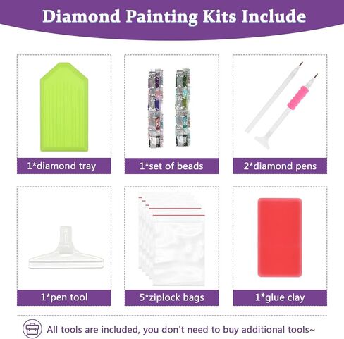AIRDEA 5D Diamond Art Painting Kits for Adults Beginners Round Full Kits DIY Diamond Art Kits,Diamond Art Painting by Number Kits Gem Painting Art Home Decor 12x16 inch Gift (Traditional, Purple) in Saudi Arabia