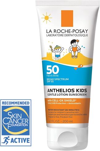 لاروش بوساي أنثيليوس كيدز جنتل لوشن واقي من الشمس SPF 50 | عامل حماية من الشمس (SPF) واسع النطاق + مضادات الأكسدة | واقي الشمس للأطفال | خالي من الأوكتينوكسات والأوكسيبنزون ​​| تم اختباره من قبل أطباء الأطفال | غير كوميدوغينيك | خالي من الزيت in Kuwait