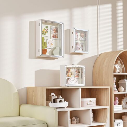 إطار صندوق الظل مقاس 8 × 10، حافظة عرض صندوق الظل العميق من AGONEE مع مرآة زجاجية فضية وغطاء زجاجي، صندوق عرض الذاكرة للصور والزهور وميداليات التخرج وتذكارات تذكارية للحيوانات الأليفة وحفلات الزفاف، باللون الأبيض in Saudi Arabia