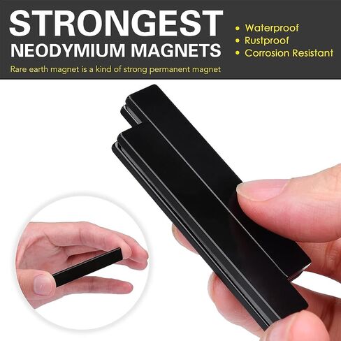 LOVIMAG Magnets with Adhesive Backing, Magnet Strips Heavy Duty, Flat Magnets for Whiteboard, Craft, Fridge, Office, Kitchen, Science - 60 x 10 x 3mm, Pack of 5 in Kuwait