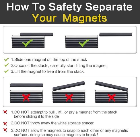 LOVIMAG Magnets with Adhesive Backing, Magnet Strips Heavy Duty, Flat Magnets for Whiteboard, Craft, Fridge, Office, Kitchen, Science - 60 x 10 x 3mm, Pack of 5 in Kuwait
