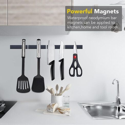 LOVIMAG Magnets with Adhesive Backing, Magnet Strips Heavy Duty, Flat Magnets for Whiteboard, Craft, Fridge, Office, Kitchen, Science - 60 x 10 x 3mm, Pack of 5 in Kuwait