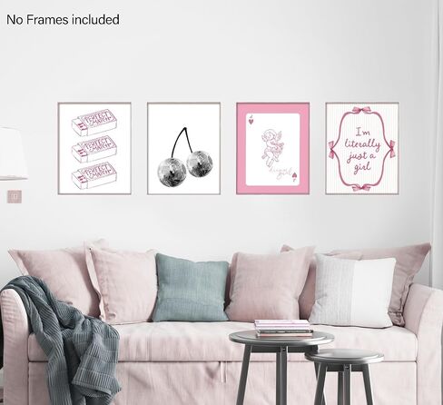 foedor Coquette Pink Bow Preppy Girly Wall Art Prints مجموعة من 4، ديكور غرفة Coquette Preppy، ديكور غرفة نوم جرلي، القوس الوردي العصري ديسكو كرة الكرز ملصقات ديكور الحائط للفتيات غرفة النوم، 8x10 غير مؤطرة in Saudi Arabia