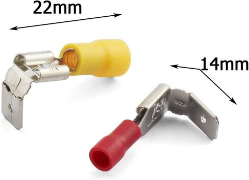 ZYAMY 100pcs Piggy Back Spade Crimp Terminals Assorted Kit Quick Splice Cold Pressed Insulated Female/Male Electrical Butt Connectors Red Blue Yellow for 22-16/16-14/12-10 AWG in Saudi Arabia