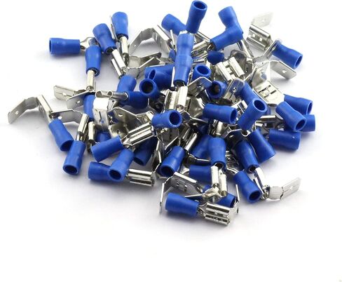 ZYAMY 100pcs Piggy Back Spade Crimp Terminals Assorted Kit Quick Splice Cold Pressed Insulated Female/Male Electrical Butt Connectors Red Blue Yellow for 22-16/16-14/12-10 AWG in Saudi Arabia
