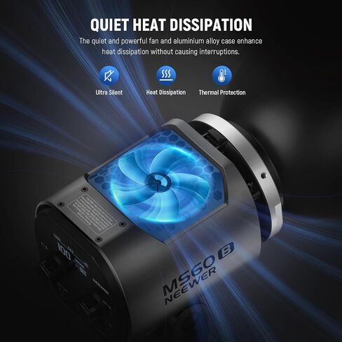 NEEWER MS60B 65W COB LED Video Light with 2.4G/APP Control, 2X 7800mAh NP-F970 Battery PD Fast Charging, 2700K-6500K, PWM Dimming, 40000lux/1m, CRI97+/TLCI98+, 12 Scenes, Bowens Mount in Saudi Arabia