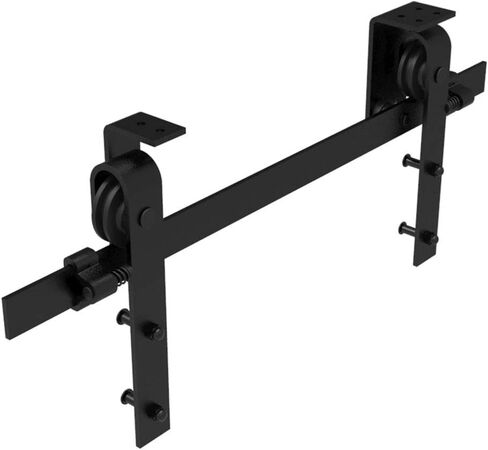 6FT Ceiling Mount Bracket Sliding Barn Door Hardware Kit Black,Strong Bearing, Low Ceiling L-Shape Bracket System, Fit 36" Wide Single Door Panel (Basic Style) in Saudi Arabia