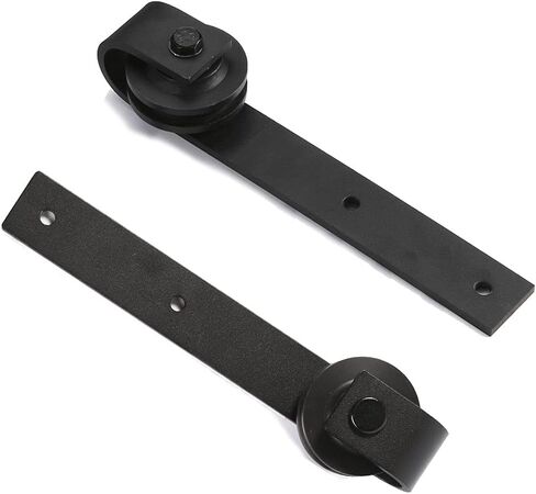 6FT Ceiling Mount Bracket Sliding Barn Door Hardware Kit Black,Strong Bearing, Low Ceiling L-Shape Bracket System, Fit 36" Wide Single Door Panel (Basic Style) in Saudi Arabia