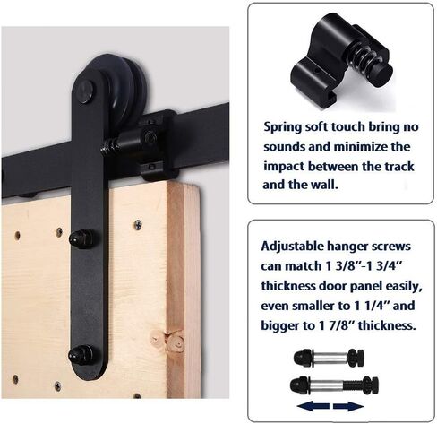 6FT Ceiling Mount Bracket Sliding Barn Door Hardware Kit Black,Strong Bearing, Low Ceiling L-Shape Bracket System, Fit 36" Wide Single Door Panel (Basic Style) in Saudi Arabia