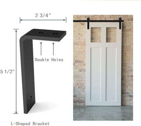 6FT Ceiling Mount Bracket Sliding Barn Door Hardware Kit Black,Strong Bearing, Low Ceiling L-Shape Bracket System, Fit 36" Wide Single Door Panel (Basic Style) in Saudi Arabia