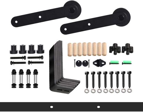 6FT Ceiling Mount Bracket Sliding Barn Door Hardware Kit Black,Strong Bearing, Low Ceiling L-Shape Bracket System, Fit 36" Wide Single Door Panel (Basic Style) in Saudi Arabia