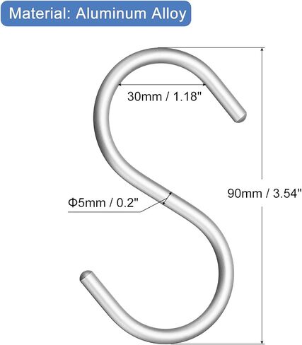 uxcell S Hooks, 6Pcs 3.5'' - Aluminum Alloy S-Shaped Hanger Hook, S Hooks for Hanging Clothes Towels Shoe Scarf Bag (Rose Gold) in Saudi Arabia