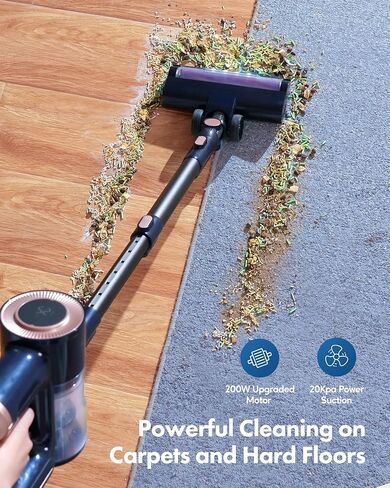 Cordless Vacuum Cleaner, 20Kpa Powerful Suction with LED Display, 8 in 1 Lightweight Stick Vacuum, 30 Min Runtime Detachable Battery, 1.5L Dust Cup, for Carpet and Hard Floor Pet Hair Blue in Saudi Arabia