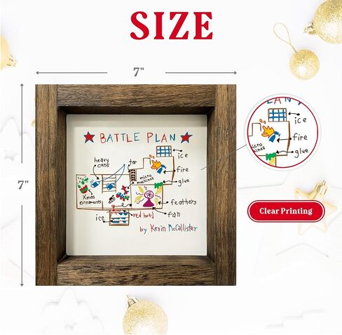 Home Alone Merchandise Gifts, Funny Home Alone Christmas Decorations, Novelty Home Alone Wood Sign, Home Alone Prints with Wood Frame for Table Wall Holiday Decor, Xmas Tiered Tray Decor, 7x7 inch in Saudi Arabia