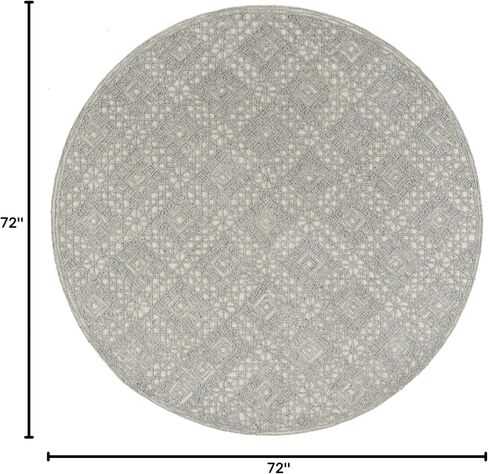 SAFAVIEH Trace Collection 6' Round Grey/Grey TRC255G Handmade Premium Wool Area Rug in Saudi Arabia