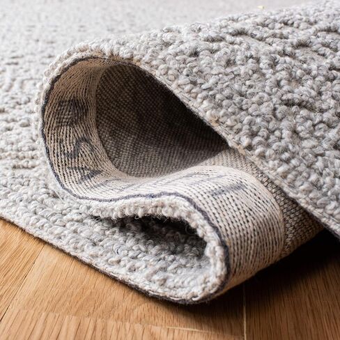 SAFAVIEH Trace Collection 6' Round Grey/Grey TRC255G Handmade Premium Wool Area Rug in Saudi Arabia
