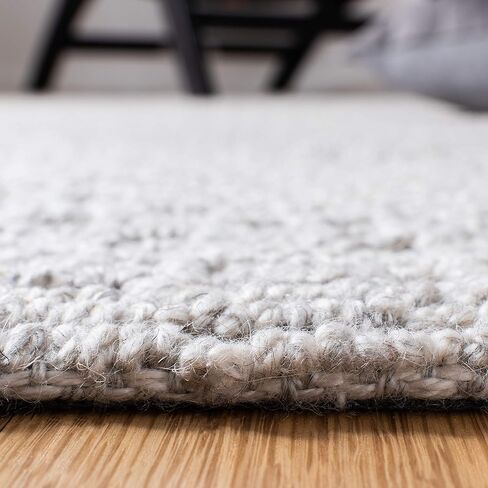 SAFAVIEH Trace Collection 6' Round Grey/Grey TRC255G Handmade Premium Wool Area Rug in Saudi Arabia
