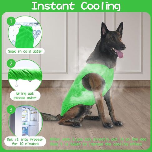 2 Pack Dog Shirts, Ice Pet Vest Dog Clothes for Instant Cooling, Lightweight Breathable Sleeveless T-Shirts for Medium Large Dogs, Light Purple+Fluorescent Green (XL) in Kuwait