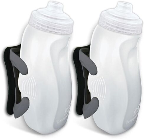 نظام الترطيب Amphipod RunLite Xtech، زجاجات مياه Hydraform مزدوجة سعة 10.5 أونصة للجري والماراثون والتدريب على التحمل (غطاء ضغط Jett) - أخضر أمبير/فحمي - 2 × 10.5 أونصة in Saudi Arabia
