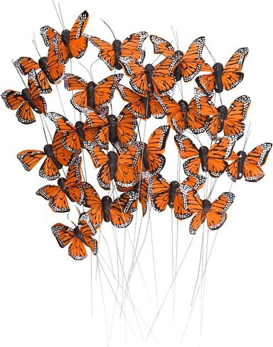 أعواد حرفية على شكل فراشة من هومفورد ميني مونارك، 5 سم، 24 قطعة، برتقالي in Kuwait