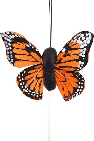 أعواد حرفية على شكل فراشة من هومفورد ميني مونارك، 5 سم، 24 قطعة، برتقالي in Kuwait