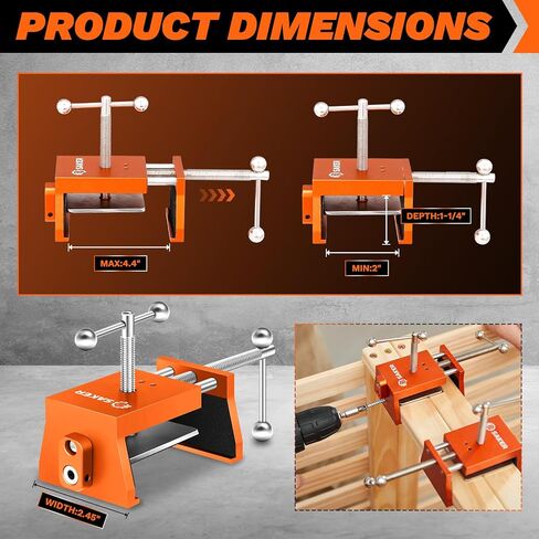 مشبك عقد حفر النجارة من ساكر، مشابك خزانة لتثبيت الخزانات، مشابك مخلب مع عمق قابل للتعديل ومسامير جانبية مزدوجة، مشابك إطار وجه الخزانة، أداة محاذاة الخزانة in Kuwait