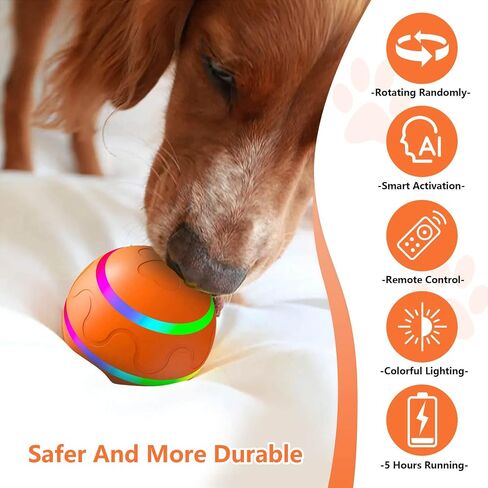 Interactive Dog Ball Toy, Smart Tennis Pets Chew Toys, Electric Launcher Durable Automatic Rolling Balls for Dogs, Cat, Bouncing Busy Ball for Small&Large Pet (Pink Automatic) in Saudi Arabia
