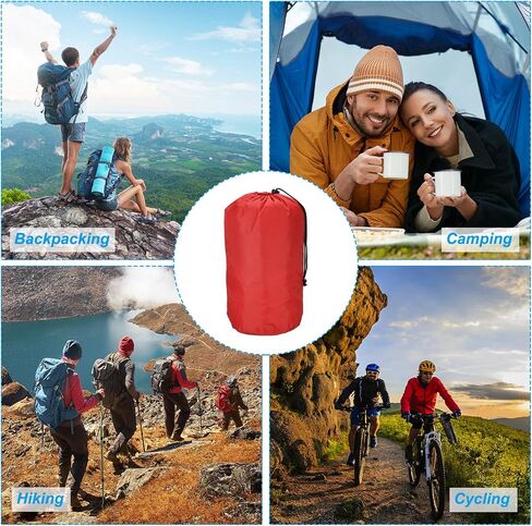 PATIKIL Stuff Sack, 9 x 16 Inch Waterproof Outdoor Storage Sack Portable Drawstring Dust Flap Bag for Camping, Yellow in Kuwait