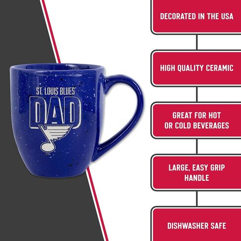 Rico Industries NHL Hockey Dallas Stars Dad Alternate 16 oz Team Color Laser Engraved Speckled Ceramic Coffee Mug in Saudi Arabia