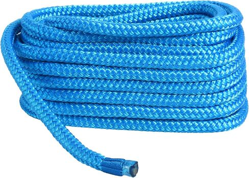 Amarine Made 1/2 بوصة 50 قدم مزدوج جديلة نايلون خط إرساء خط إرساء حبل مزدوج مضفر خط إرساء (أزرق) in Saudi Arabia