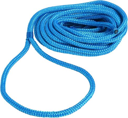 Amarine Made 1/2 بوصة 50 قدم مزدوج جديلة نايلون خط إرساء خط إرساء حبل مزدوج مضفر خط إرساء (أزرق) in Saudi Arabia