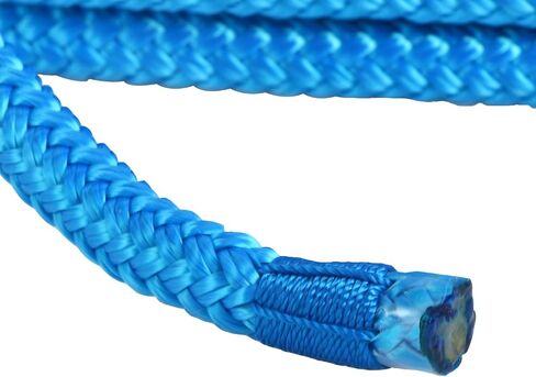 Amarine Made 1/2 بوصة 50 قدم مزدوج جديلة نايلون خط إرساء خط إرساء حبل مزدوج مضفر خط إرساء (أزرق) in Saudi Arabia