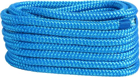 Amarine Made 1/2 بوصة 50 قدم مزدوج جديلة نايلون خط إرساء خط إرساء حبل مزدوج مضفر خط إرساء (أزرق) in Saudi Arabia