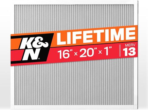 فلتر هواء فرن HVAC 16X20X1 من K&N، يدوم مدى الحياة، قابل للغسل، Merv 13، آخر فلتر HVAC سوف تشتريه على الإطلاق، يتنفس بأمان في المنزل أو في المكتب، HVC-13-11620 in Saudi Arabia