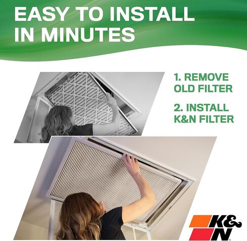 فلتر هواء فرن HVAC 16X20X1 من K&N، يدوم مدى الحياة، قابل للغسل، Merv 13، آخر فلتر HVAC سوف تشتريه على الإطلاق، يتنفس بأمان في المنزل أو في المكتب، HVC-13-11620 in Saudi Arabia