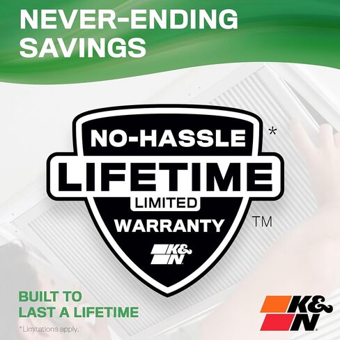 فلتر هواء فرن HVAC 16X20X1 من K&N، يدوم مدى الحياة، قابل للغسل، Merv 13، آخر فلتر HVAC سوف تشتريه على الإطلاق، يتنفس بأمان في المنزل أو في المكتب، HVC-13-11620 in Saudi Arabia