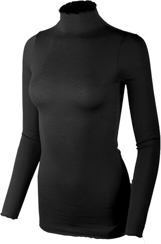 Women's Mock Neck See Through Layering Top Shirts in Saudi Arabia