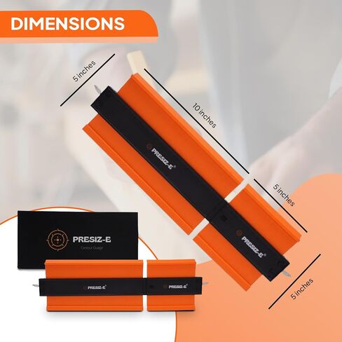 Contour gauge (10+5inch) tool irregular Profile lock (orange) Precision tool for shape replication Woodworking measuring gauge for flooring duplicator in Saudi Arabia