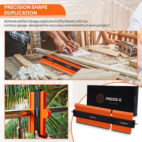 Contour gauge (10+5inch) tool irregular Profile lock (orange) Precision tool for shape replication Woodworking measuring gauge for flooring duplicator in Saudi Arabia