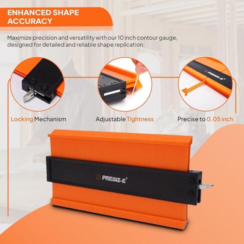 Contour gauge (10+5inch) tool irregular Profile lock (orange) Precision tool for shape replication Woodworking measuring gauge for flooring duplicator in Saudi Arabia