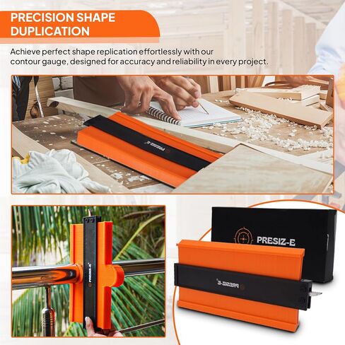 Contour gauge (10+5inch) tool irregular Profile lock (orange) Precision tool for shape replication Woodworking measuring gauge for flooring duplicator in Saudi Arabia