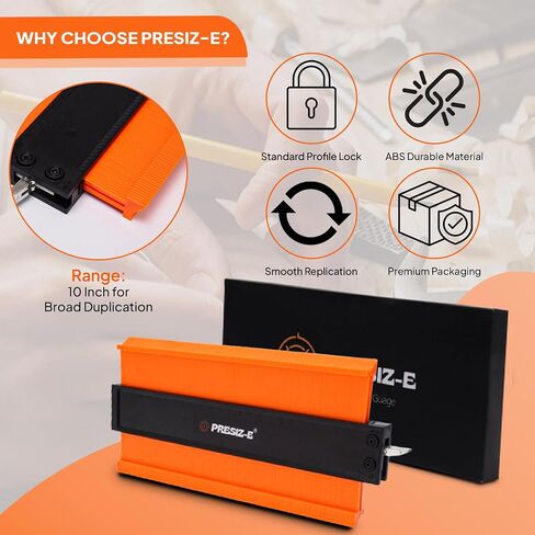 Contour gauge (10+5inch) tool irregular Profile lock (orange) Precision tool for shape replication Woodworking measuring gauge for flooring duplicator in Saudi Arabia