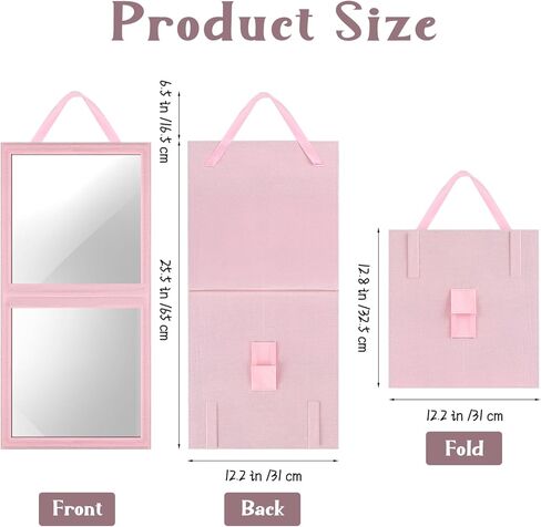 YLOLUL مرآة معلقة خلف الكواليس قابلة للطي مقاس 26 × 12 بوصة مرآة تعليق قابلة للطي لحقيبة الرقص ومرآة الرقص والراقصين والفنانين التجميليين ومناسبات السبا المنزلية in Kuwait