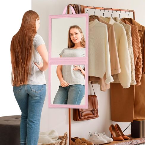 YLOLUL مرآة معلقة خلف الكواليس قابلة للطي مقاس 26 × 12 بوصة مرآة تعليق قابلة للطي لحقيبة الرقص ومرآة الرقص والراقصين والفنانين التجميليين ومناسبات السبا المنزلية in Kuwait