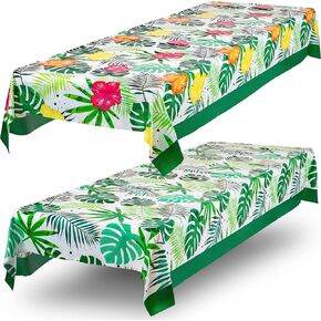 ROYAL BLUEBONNET Luau Tablecloth - Set of 2 Hawaiian Party Decorations Tropical Table Cloth, Luau Party Supplies Hawaiian Tablecloth, Luau Party Decorations Tropical Tablecloth, Luau Table Cloths