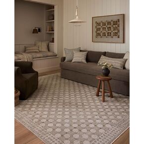 Loloi Amber Lewis Cali Collection CIL-02 Natural/Slate 7'-10" x 10', .25" Pile Height, Area Rug