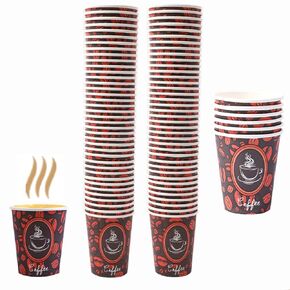 100 Pack Quality Disposable Paper Hot Coffee Cups, Perfect For Hot Drinks Tea & Coffee, Coffee Shops And Bars (10 oz)