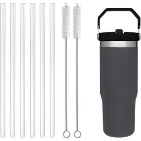 Replacement Straw for Stanley Iceflow 30oz (Only),Reusable Clear Drinking Straws Compatible with Stanley IceFlow Flip 30oz,Plus Straw Cleaner Brush for Stanley Iceflow Straw
